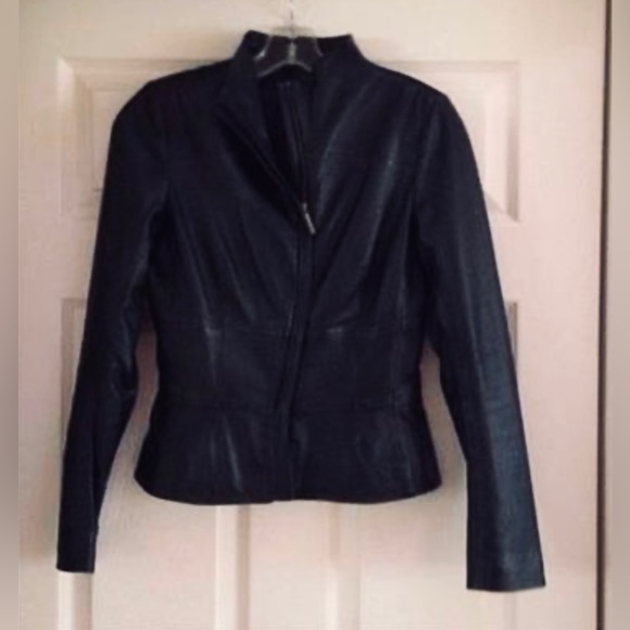 Calvin Klein Collection Black Leather Jacket 2 - Picture 7 of 8